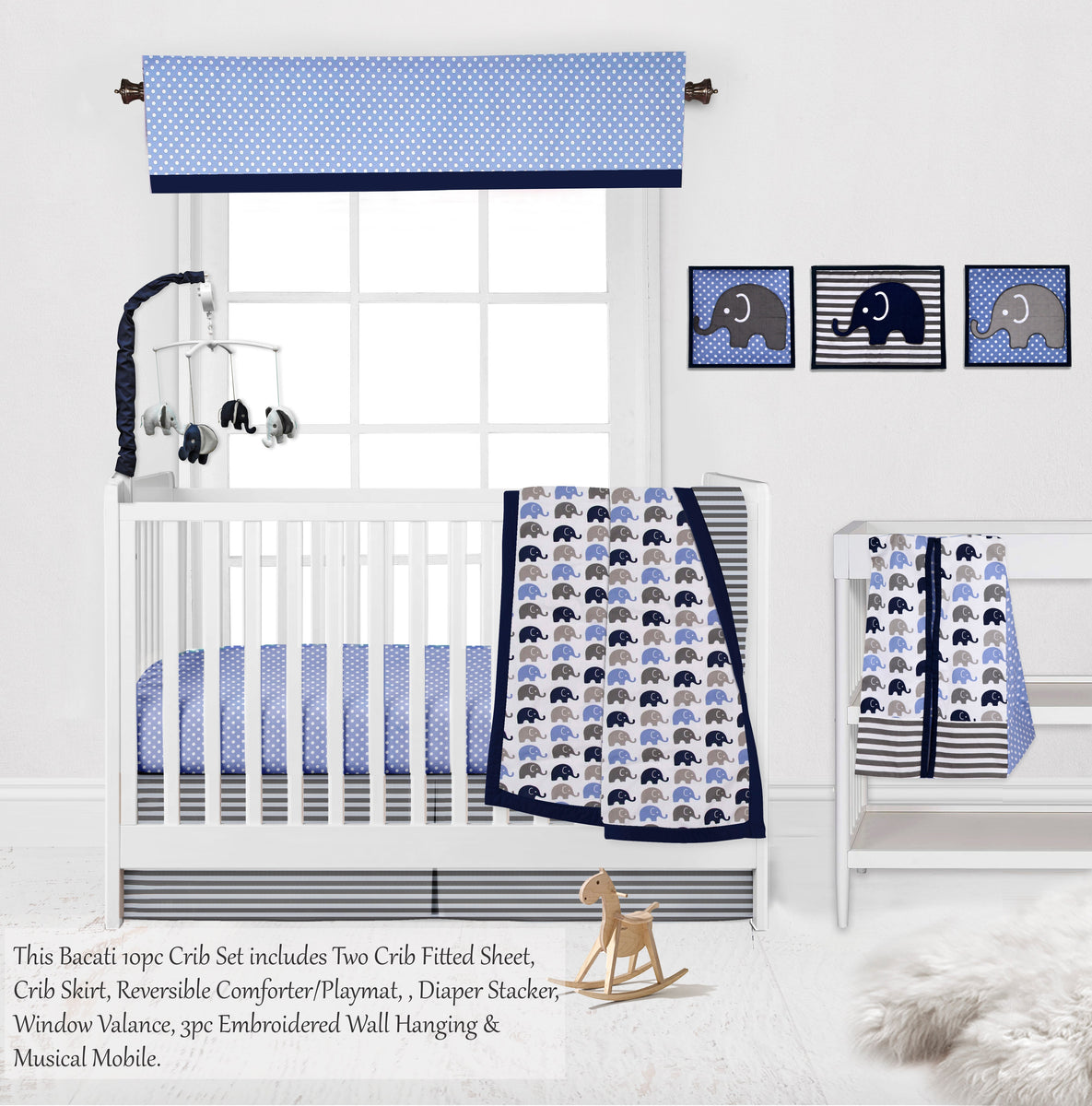 Bacati elephant bedding best sale