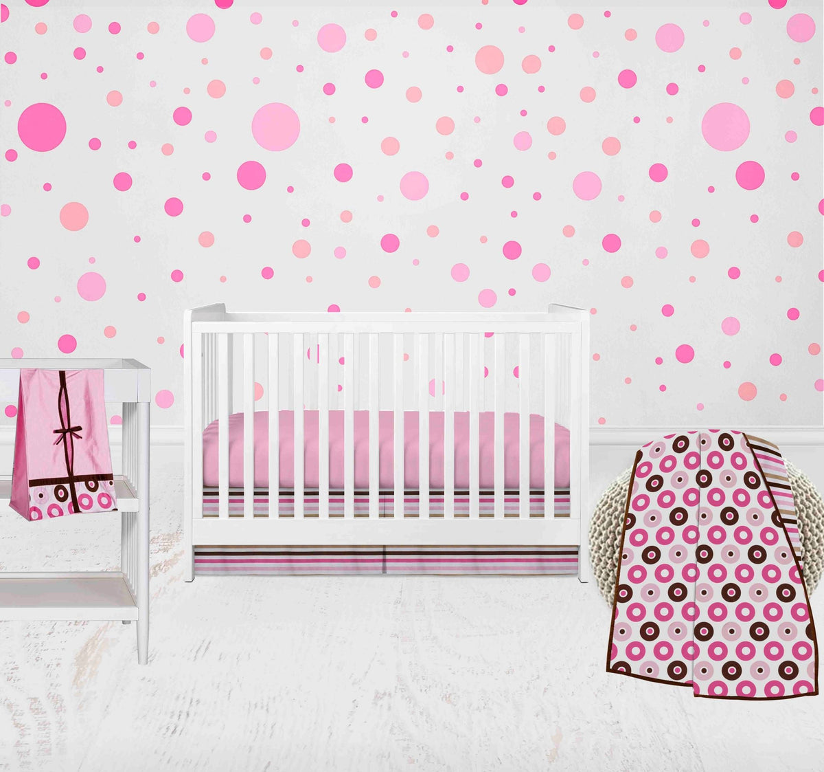 Mod Dots Stripes 4-Piece Crib Bedding Set with Diaper - Bacati