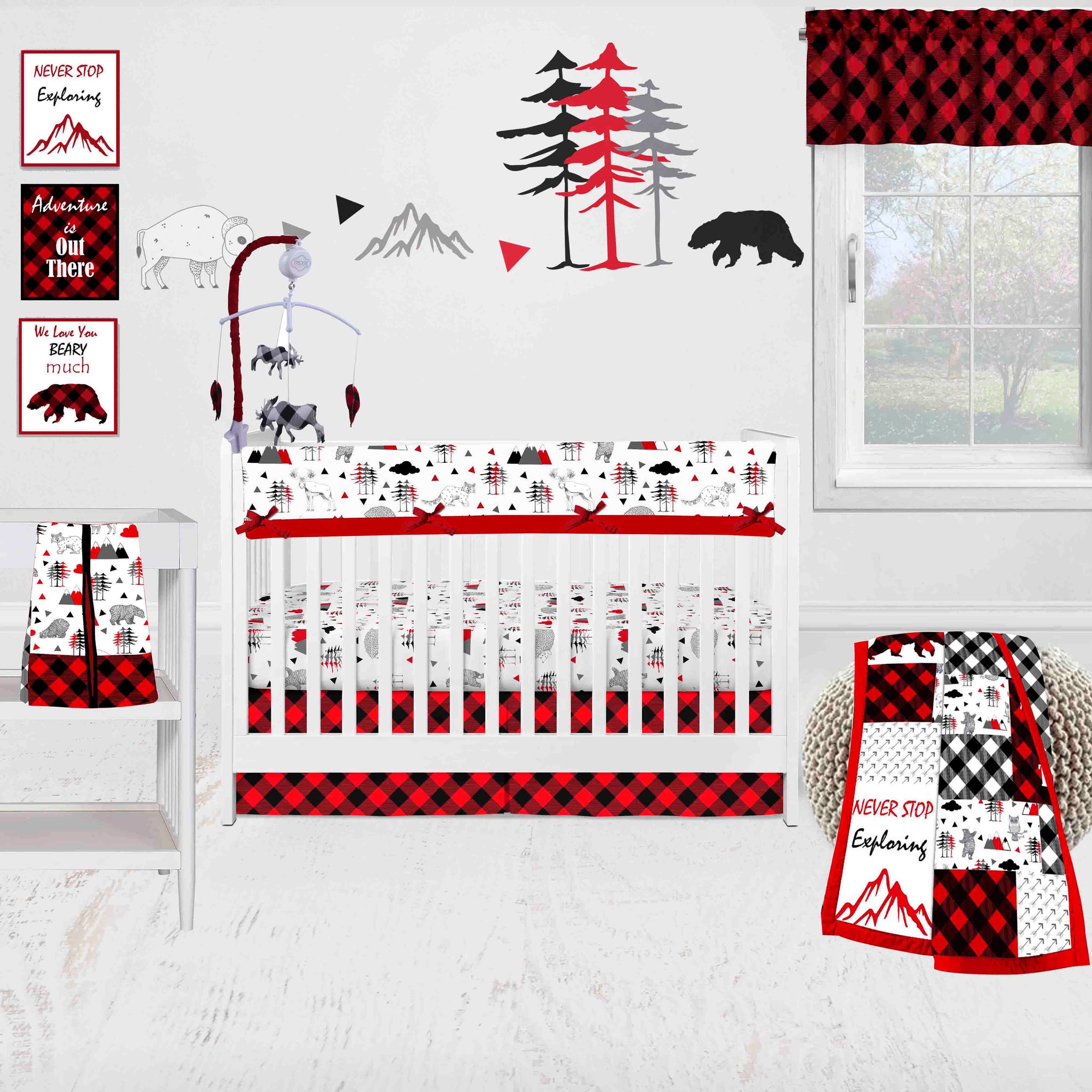 Red and black crib bedding sets sale