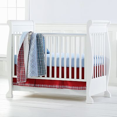 Bacati - Plaids and Stripes Blue/Navy/Red/Beige Boys Crib Bedding Set - Bacati