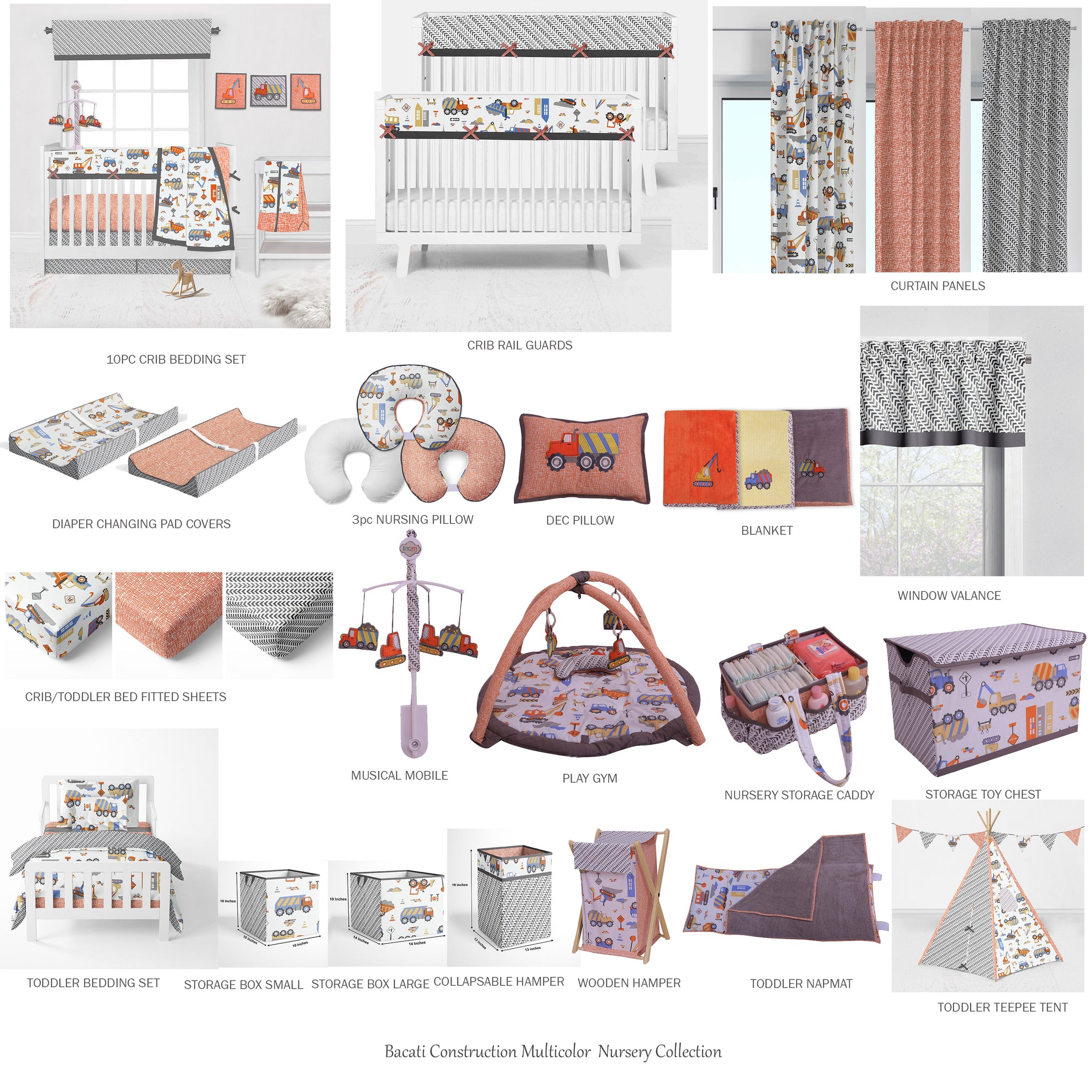 Construction nursery bedding set online