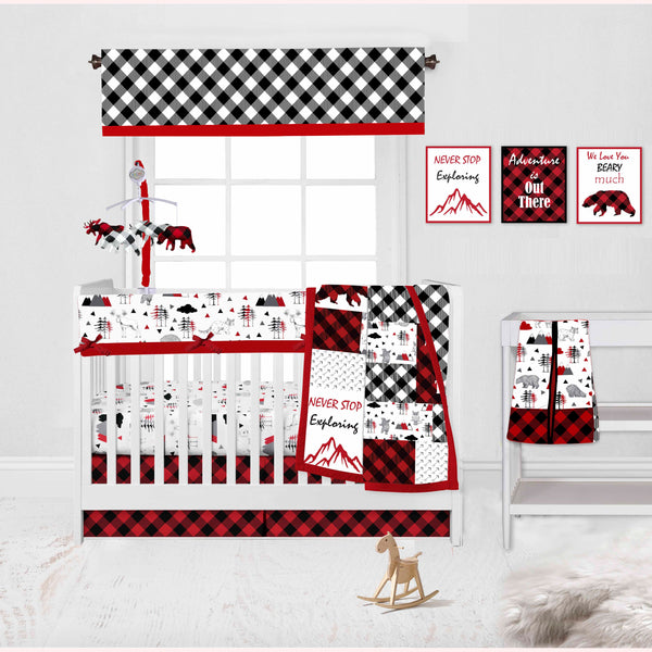 Bacati Lumberjack 10 Piece Crib Bedding Set with Crib Rail Guard R