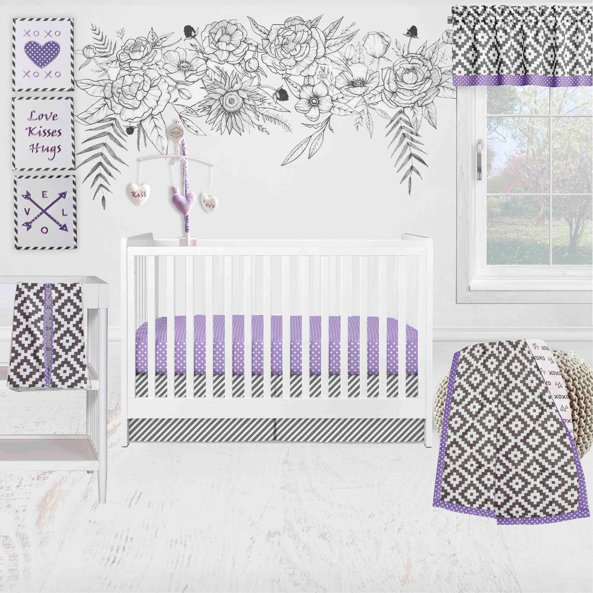 Bacati Love Aztec 10 Piece Crib Bedding Set with Two Crib Sheets G