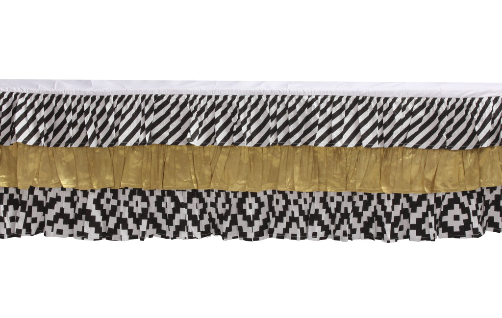 Love Aztec Black/Gold Crib Bedding Set - Bacati - Crib Bedding Set - Bacati