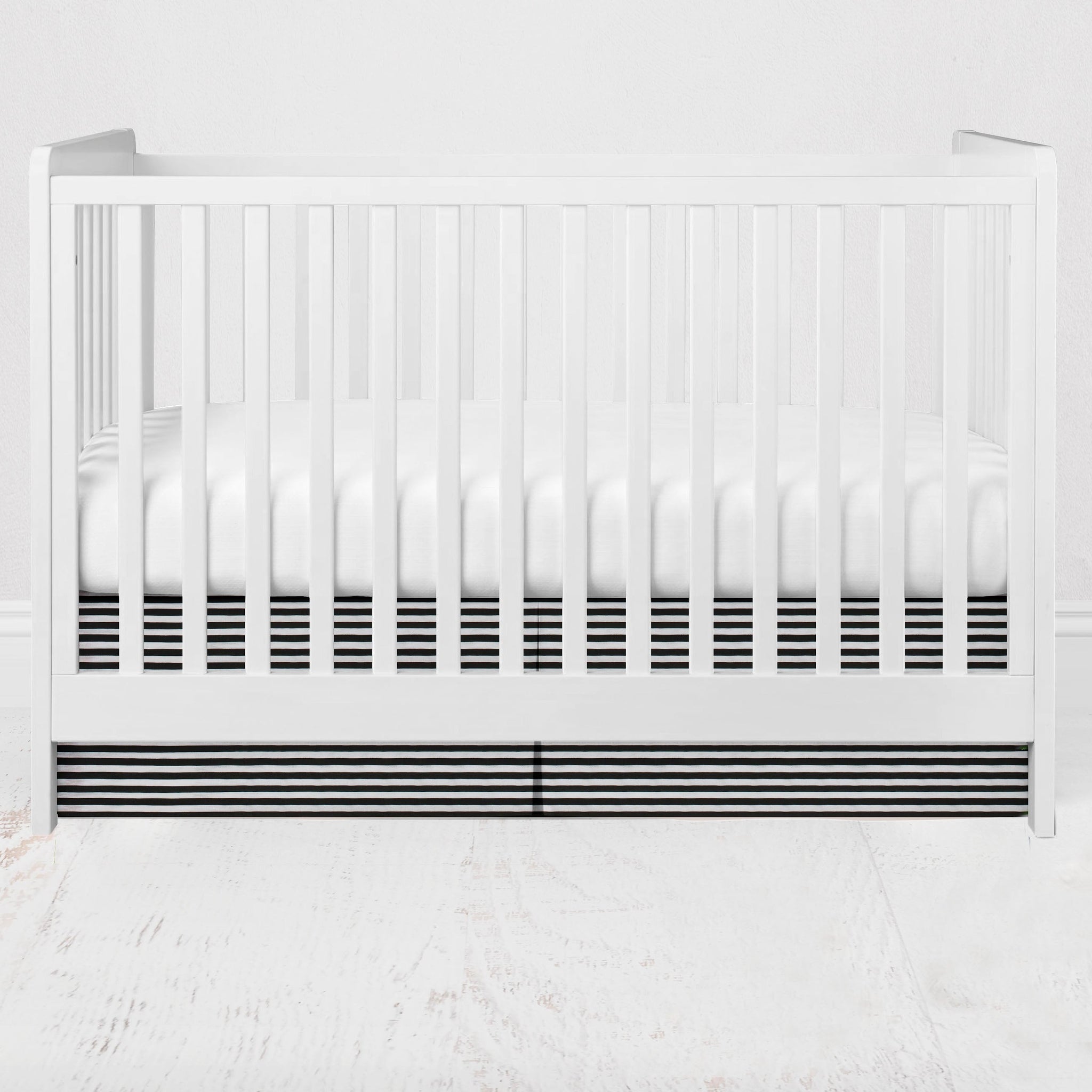 Bacati Pin Stripes Crib or Toddler Bed Skirt or Dust Ruffle 100 Cot