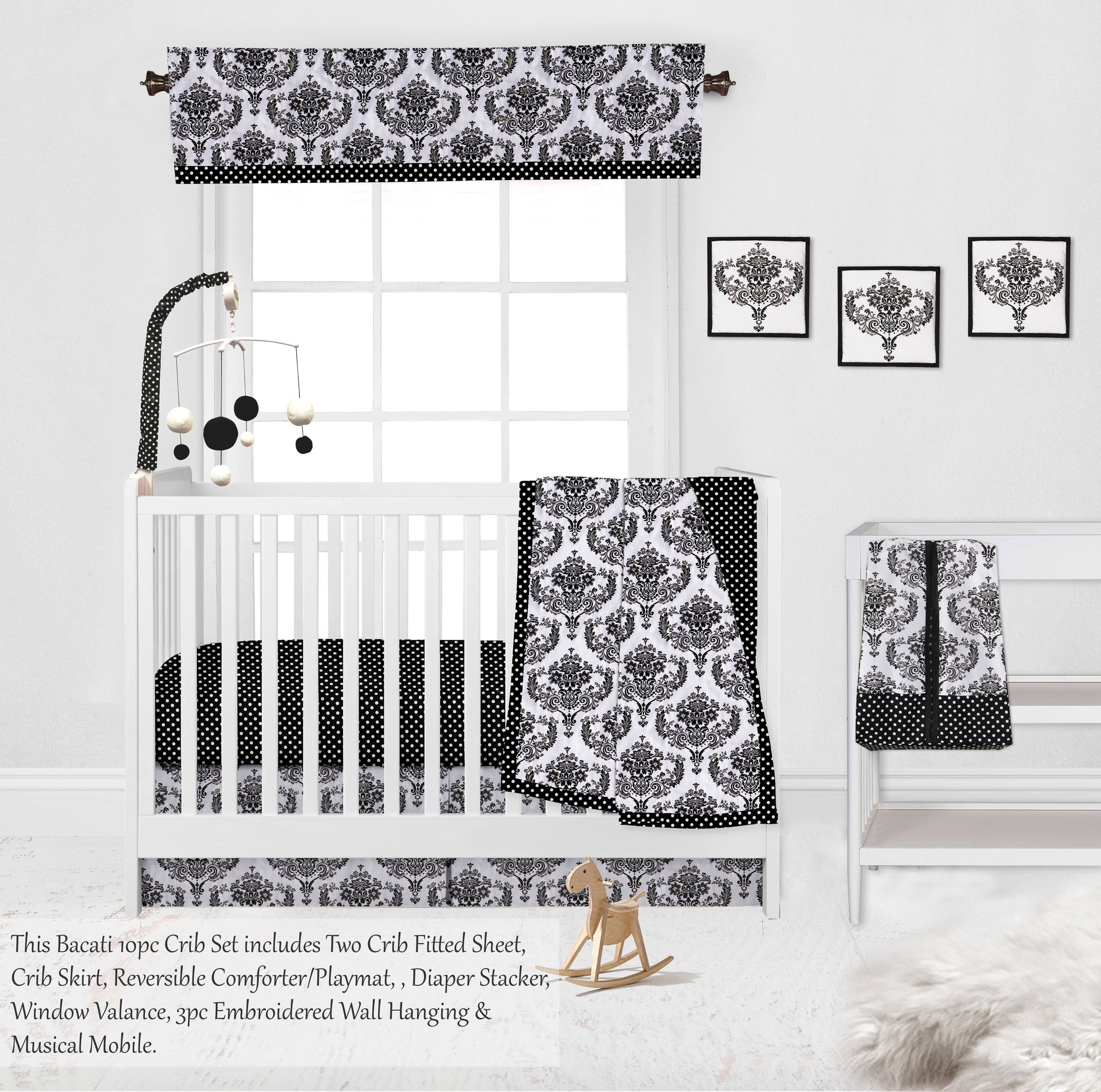 Crib bedding black and white online